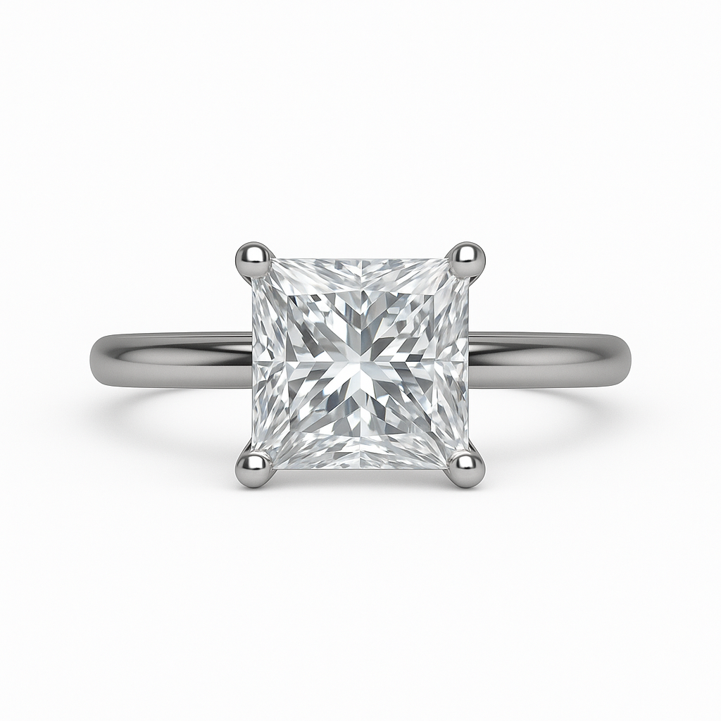 Princess Cut White Gold Ring