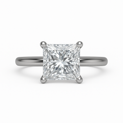 Princess Cut White Gold Ring