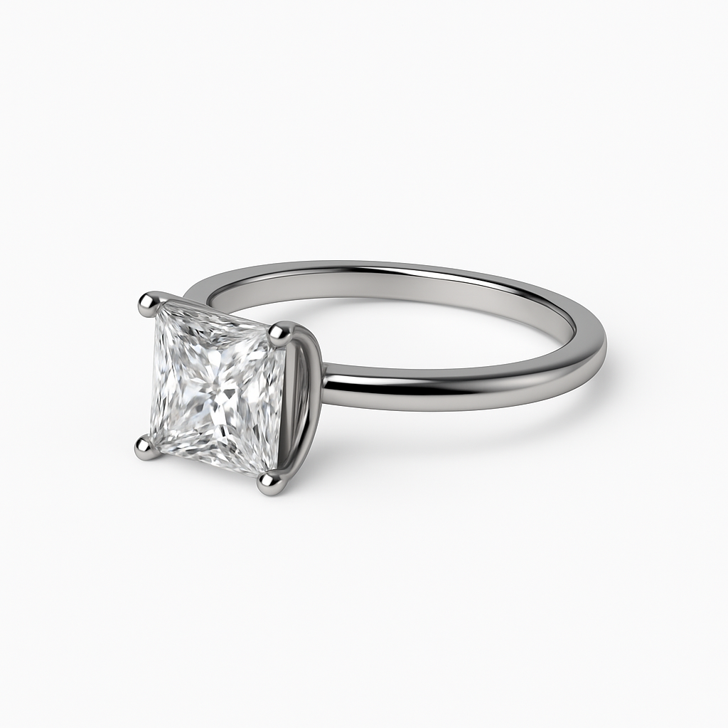 Princess Cut White Gold Ring